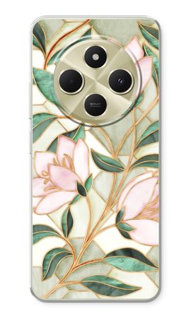 Orange stained glass flower