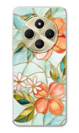 Orange stained glass flower