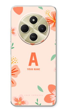 Tropical Pink Flowers Monogram