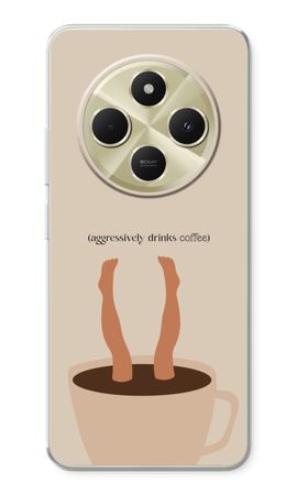 Aggressively drinks coffee