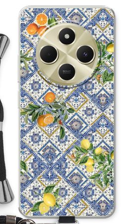 Blue tiles, lemons and oranges - small