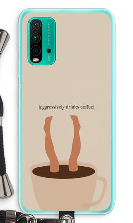 Aggressively drinks coffee