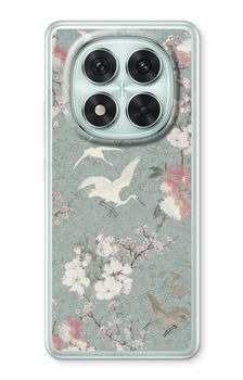 Japanese crane birds blossom