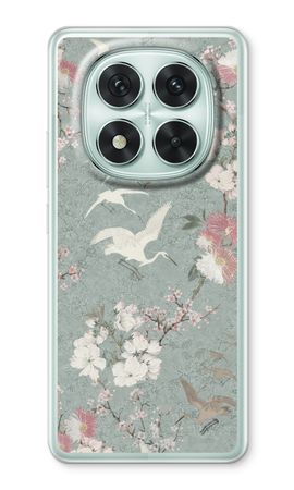 Japanese crane birds blossom