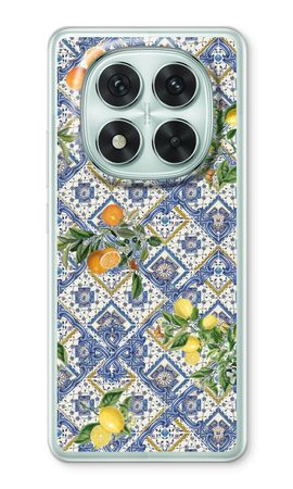 Blue tiles, lemons and oranges - small