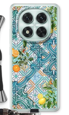 Blue tiles, lemons and oranges