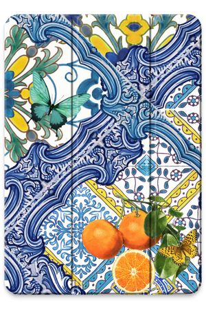 Blauwe tegels en appelsienen