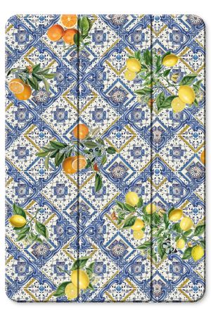 Blue tiles, lemons and oranges - small