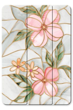 Orange stained glass flower