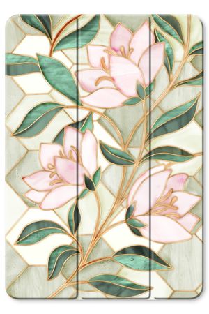 Orange stained glass flower