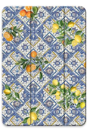Blue tiles, lemons and oranges - small
