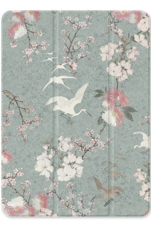 Japanese crane birds blossom