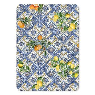 Blue tiles, lemons and oranges - small