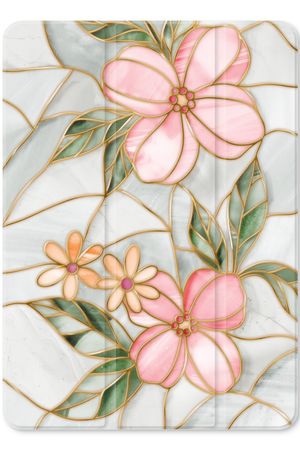 Orange stained glass flower