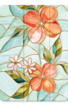 Orange stained glass flower