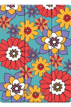 Retro Blumen - Blau