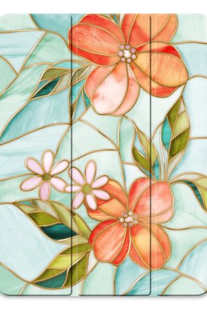 Orange stained glass flower