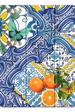 Azulejos azules y naranjas