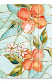 Flor de vidriera naranja