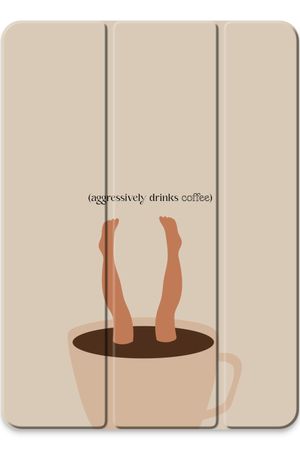 Aggressively drinks coffee