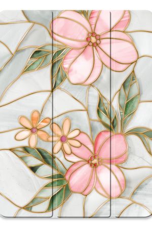 Fleur en vitrail orange