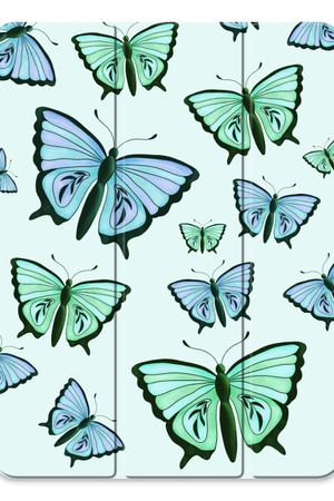 Blauwe en groene vlinders