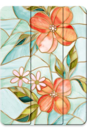 Orange stained glass flower