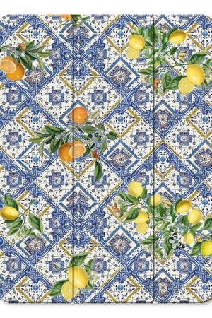 Azulejos azules, limones y naranjas - pequeños