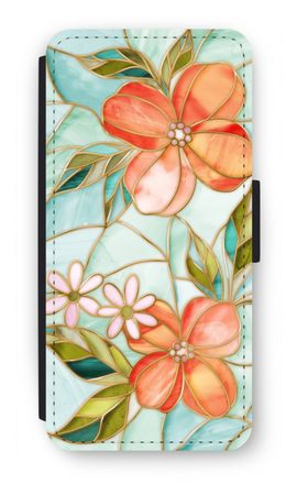 Orange stained glass flower