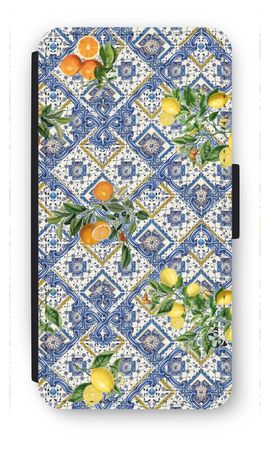 Blue tiles, lemons and oranges - small