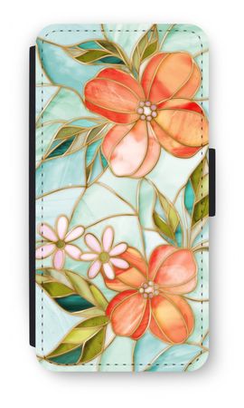 Orange stained glass flower