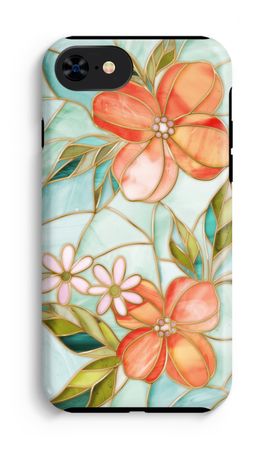 Orange stained glass flower