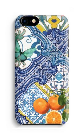 Blauwe tegels en sinaasappels