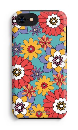 Retro bloemen - Blauw