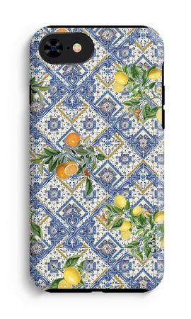 Blue tiles, lemons and oranges - small