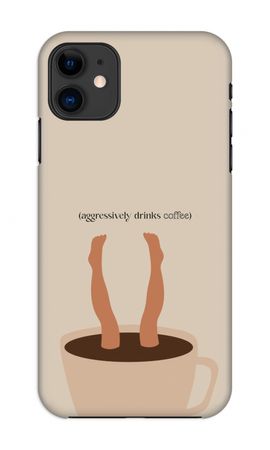 Aggressively drinks coffee