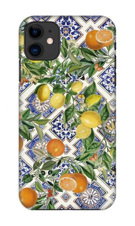 Blue tiles, lemons and oranges