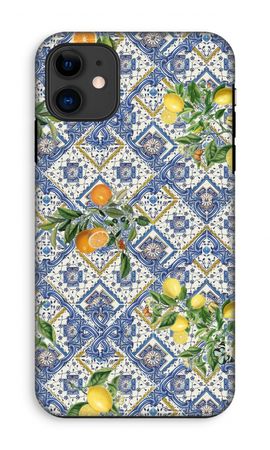 Blue tiles, lemons and oranges - small