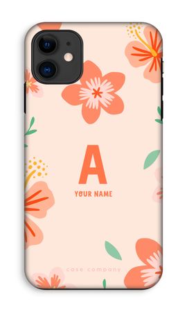 Tropical Pink Flowers Monogram