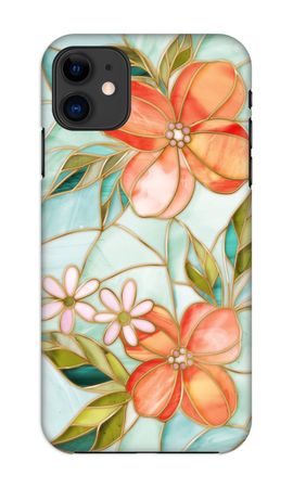 Orange stained glass flower