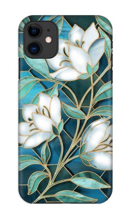 Blue stained glass flowers