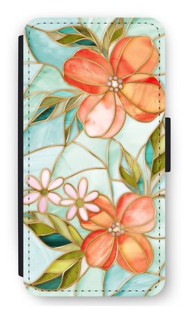 Orange stained glass flower