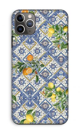 Blue tiles, lemons and oranges - small