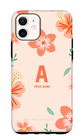 Tropical Pink Flowers Monogram
