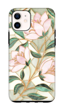 Orange stained glass flower