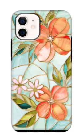 Orange stained glass flower