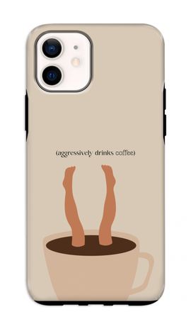 Aggressively drinks coffee