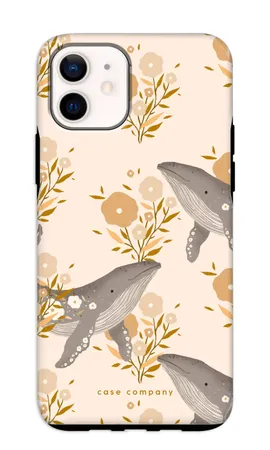 Floral Whales, iPhone 12 mini tough case