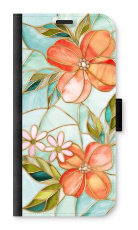 Orange stained glass flower