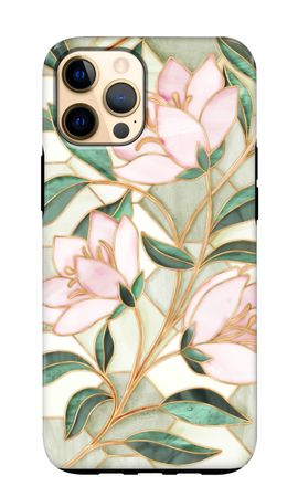 Orange stained glass flower